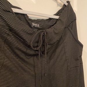 Grace & Lace Cropped XL Straight Leg Summer Weight Striped Loggers, Cropped